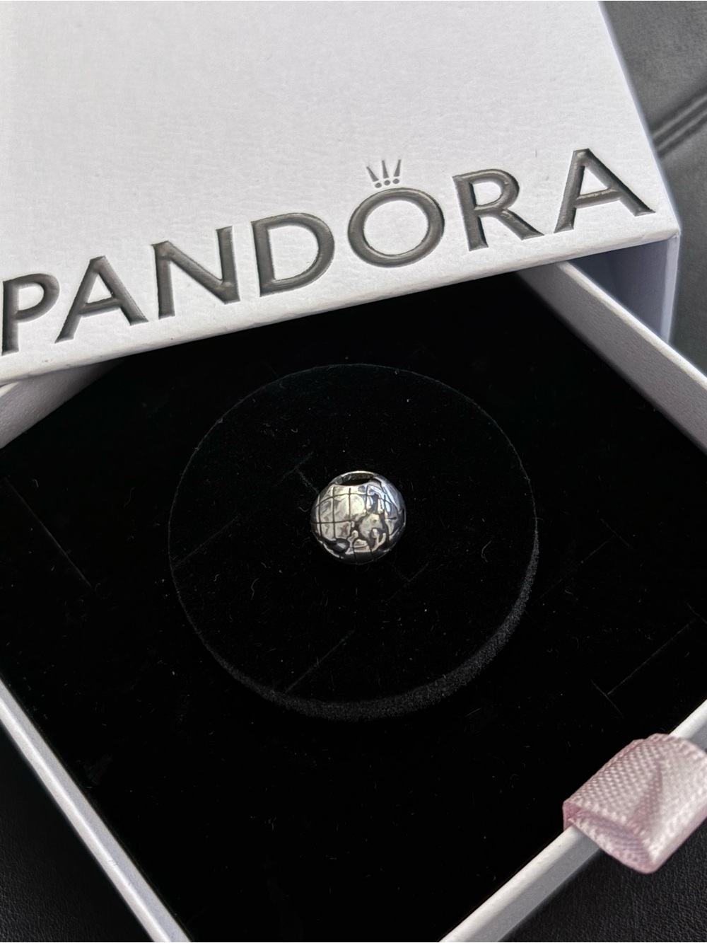 Pandora Silver Globe Travel Charm - Silver Tone